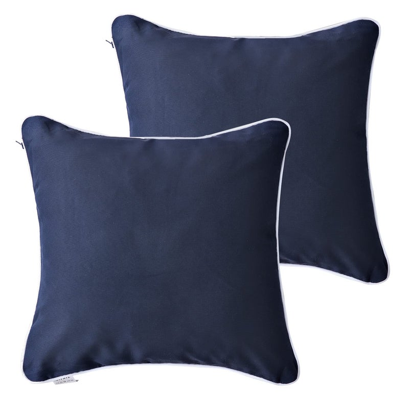 Enipate Enipate Inserts Included Outdoor Throw Pillows Set of 2 Water Resistant Navy Toss Pillows for Patio Furniture Decor 18x18 in 