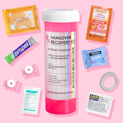 Chug Buddy 6 Pack Hangover Kit Party Favors in XL Pink Bottle Bachelorette Party Favors 21st Birthday Bridesmaid Gifts Funny Hangover Kit Supplies - Image 1