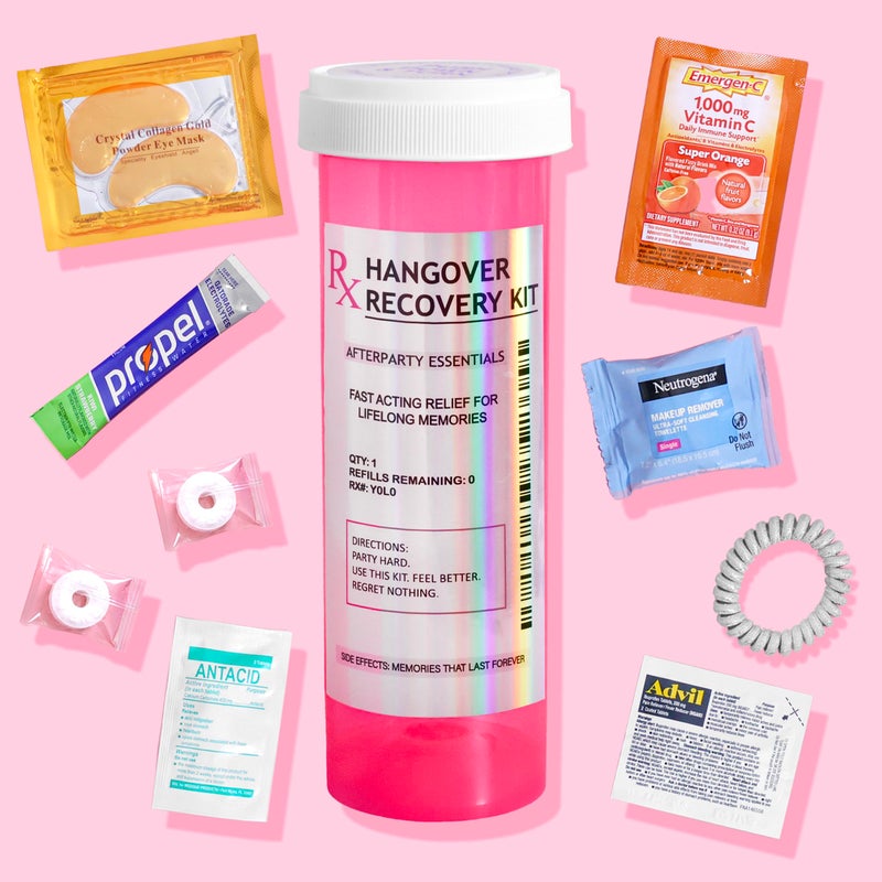Chug Buddy 6 Pack Hangover Kit Party Favors in XL Pink Bottle Bachelorette Party Favors 21st Birthday Bridesmaid Gifts Funny Hangover Kit Supplies - Image 2