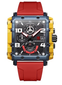 T5 T5 Men's Chronograph Square Dial Silicone Strap Watch  - Image 1
