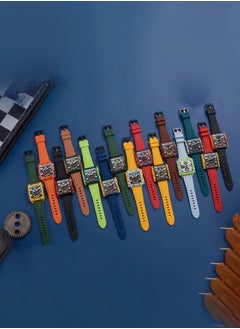 T5 T5 Men's Chronograph Square Dial Silicone Strap Watch  - Image 5