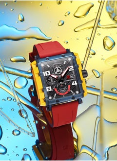 T5 T5 Men's Chronograph Square Dial Silicone Strap Watch  - Image 4