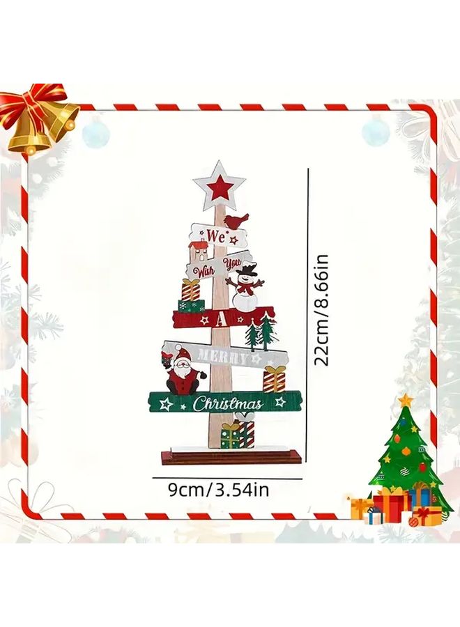 1pc Santa Claus Snowman Wooden Christmas Ornaments Festive Holiday Party Decor - Image 2