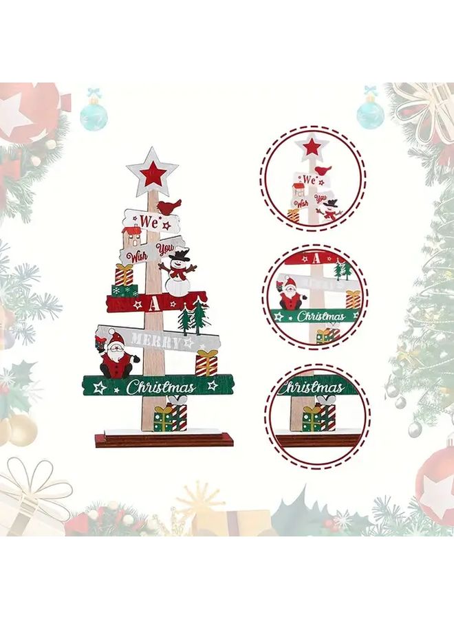 1pc Santa Claus Snowman Wooden Christmas Ornaments Festive Holiday Party Decor - Image 3
