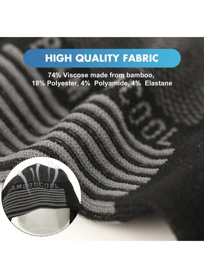 BAMBOO COOL Men's Ankle Socks Athletic Cushioned Moisture Wicking, Running Socks Arch Support Breathable, Heel Tab 8 Pack, 8 Pairs Black, M - Image 5