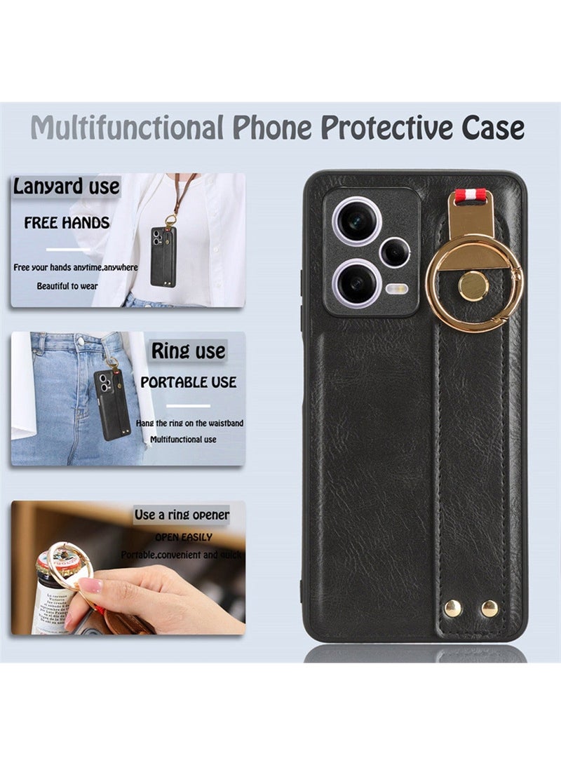 X-level Xiaomi Redmi Note 12 Pro 5g/Poco X5 Pro 5G Strap Ring Case With Anti-lose Cover Comfortable Touch Function Fold Protective Full Protection Anti-drop Anti-scratch Mobile Phone Accessory - Image 2