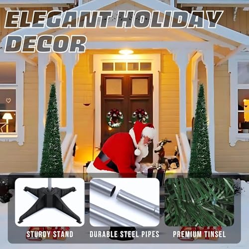 CORALTREE Christmas Tree for Home, Space Saving Foldable Christmas Tree 5 Feet with Stable Base Pull Up Merry Xmas Tree 5 ft (Green) - Image 3