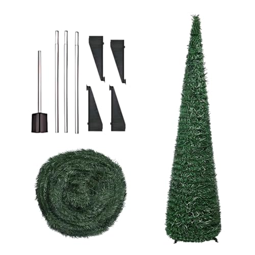 CORALTREE Christmas Tree for Home, Space Saving Foldable Christmas Tree 5 Feet with Stable Base Pull Up Merry Xmas Tree 5 ft (Green) - Image 1