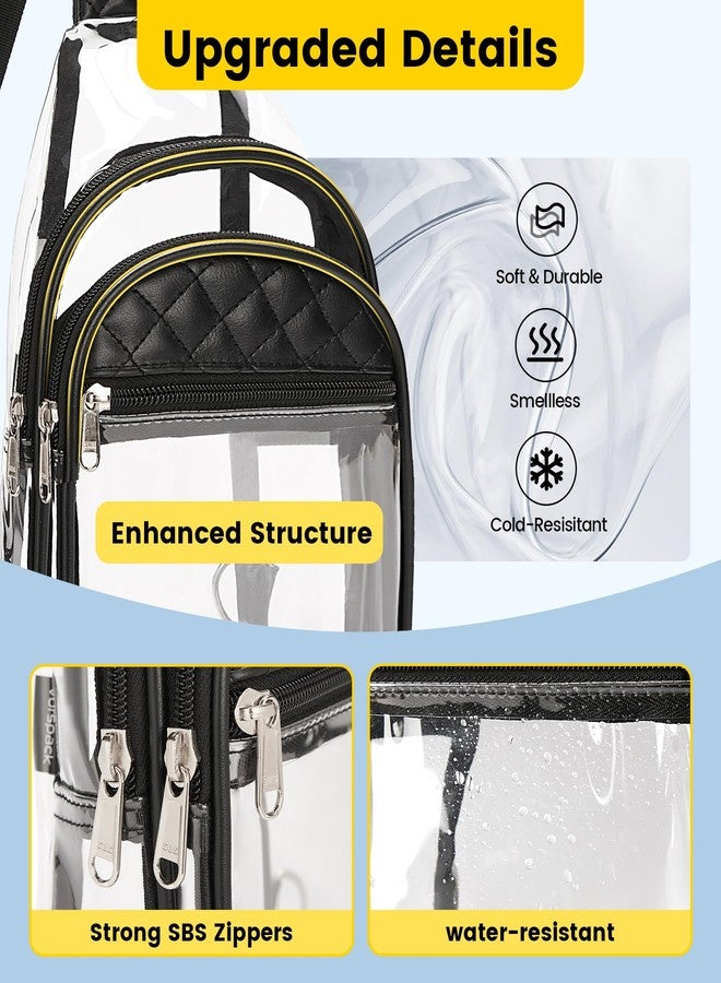 Vorspack Clear Bag for Events - Clear Crossbody Bag for Women Cross Body Bag for Concerts Festivals - Black - Image 5