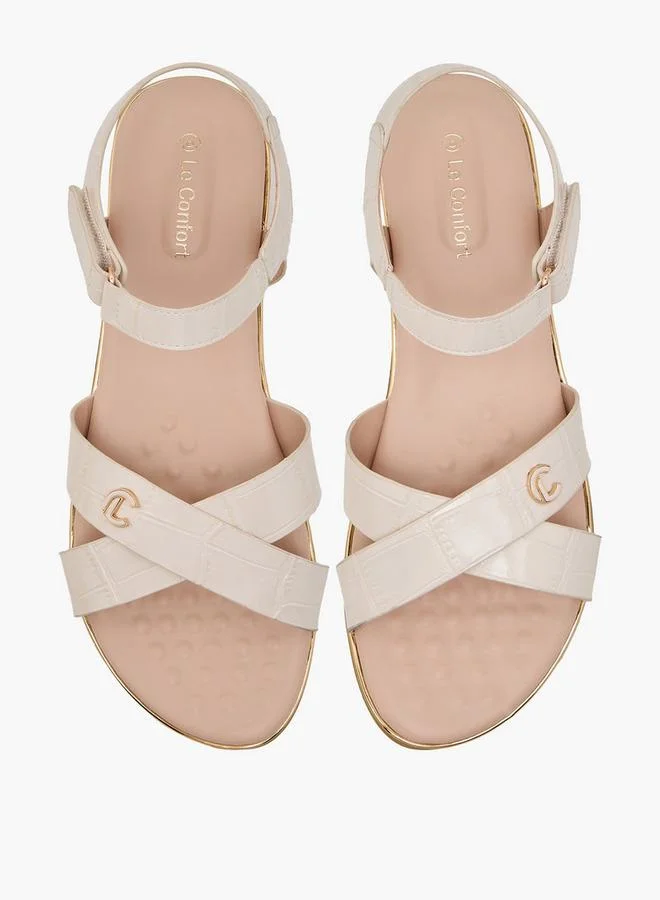 لو كونفورت Women Textured Cross Strap Sandals