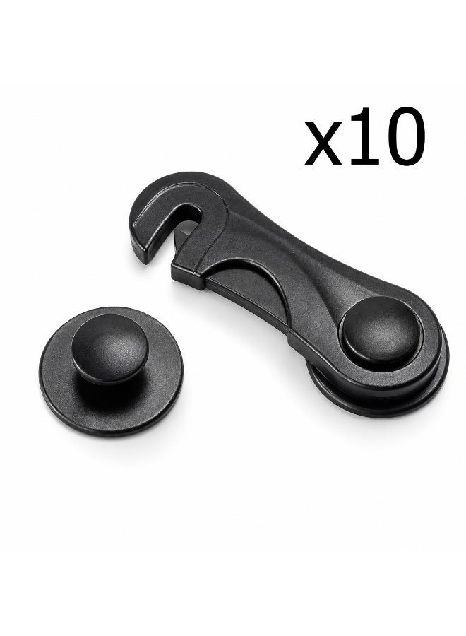 Cazadora Child Safety Cabinet Locks 10 Pack — Baby Proofing Latches for Cabinets & Drawers, Secure Toilet Seat, Fridge & Oven Locking, Easy No-Drill 3M Adhesive Installation, Extra 10 x 3M Adhesives Included, Durable Plastic Safety Latches for Toddlers & Babies, Compact Low-Profile Design, Adjustable Fit for Household Doors, Drawers & Cupboards, Portable Travel & Rental Friendly, Black color — Simple One-Hand Release for Parents, Reusable Adhesive Strips, Reliable Childproofing Solution for Kitchens, Bathrooms & Living Areas, Compliant Home Safety Choice for New Parents and Caregivers (10 Locks + 10 Adhesives) - Image 1