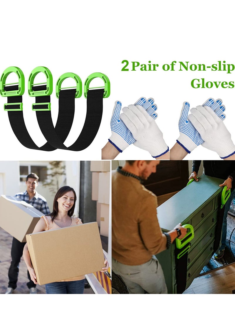 SYOSI Moving Straps, 2 Pack Adjustable Lifting Moving Straps, Handle Lifting Straps with Non-slip Gloves for Move and Carry Furniture, Appliances, Mattresses, Boxes, Support up to 600lbs - Image 4