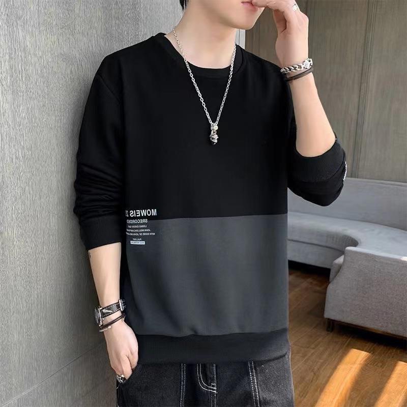 Round Neck Long-Sleeved T-Shirt For Men In Spring And Autum Trendyy Korean Style Street Loose Slimming Look And Comfortable Inner Pullover Top Trendyy - Image 1