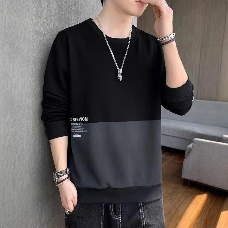 Round Neck Long-Sleeved T-Shirt For Men In Spring And Autum Trendyy Korean Style Street Loose Slimming Look And Comfortable Inner Pullover Top Trendyy - Image 5