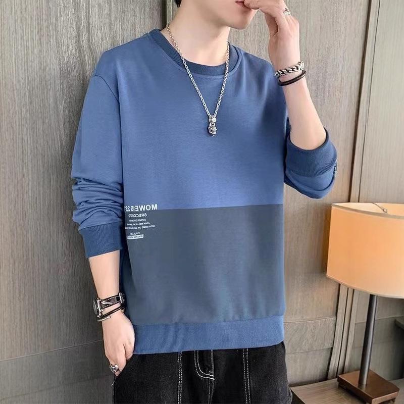 Round Neck Long-Sleeved T-Shirt For Men In Spring And Autum Trendyy Korean Style Street Loose Slimming Look And Comfortable Inner Pullover Top Trendyy - Image 4