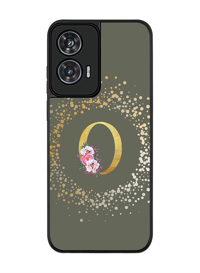 Stylizedd For Motorola Edge 50 Fusion 5G Case,Slim fit Camera Protection, Shockproof Thin Phone cover  - Custom Monogram Floral - O  (Olive Green ) - Image 1