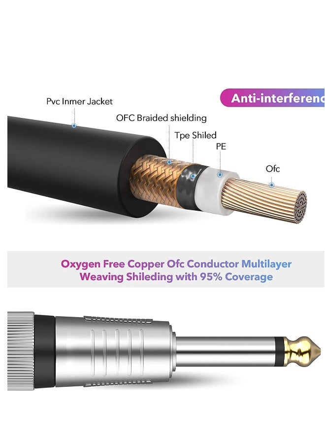 Microphone Cable Mono Jack Unbalanced Cord 5 Feet Quarter-inch Female to XLR Mic Interconnect Cord for Dynamic XLR  to 1/4 inch 6.35mm - Image 3