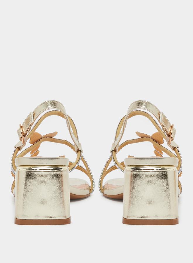 ستايلي صندل بكعب سميك ومنمق بفراشة - Image 4