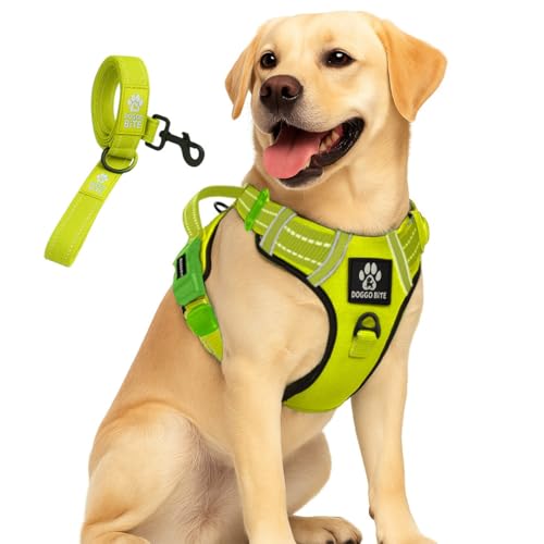 Doggo Bite Premium Reflective Dog Vest Harness| Soft Breathable| Padded Handle| Adjustable Straps & Luxury Buckle| No-Choke Design with Free Leash-26mm Chest (28-35inch) All Medium Breeds 14-22 Kg - Image 1