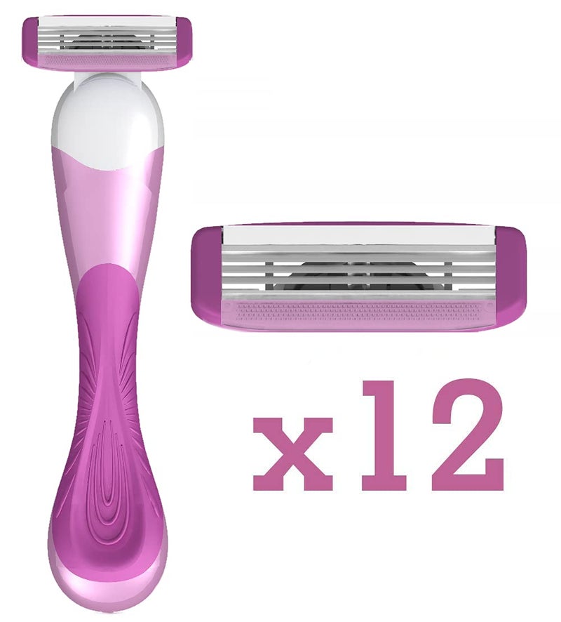 ShaveMOB 3-Blade Women's Razor Kit (Flex Head Handle + 12 Refills) - The Practical Shaving Kit - Image 2