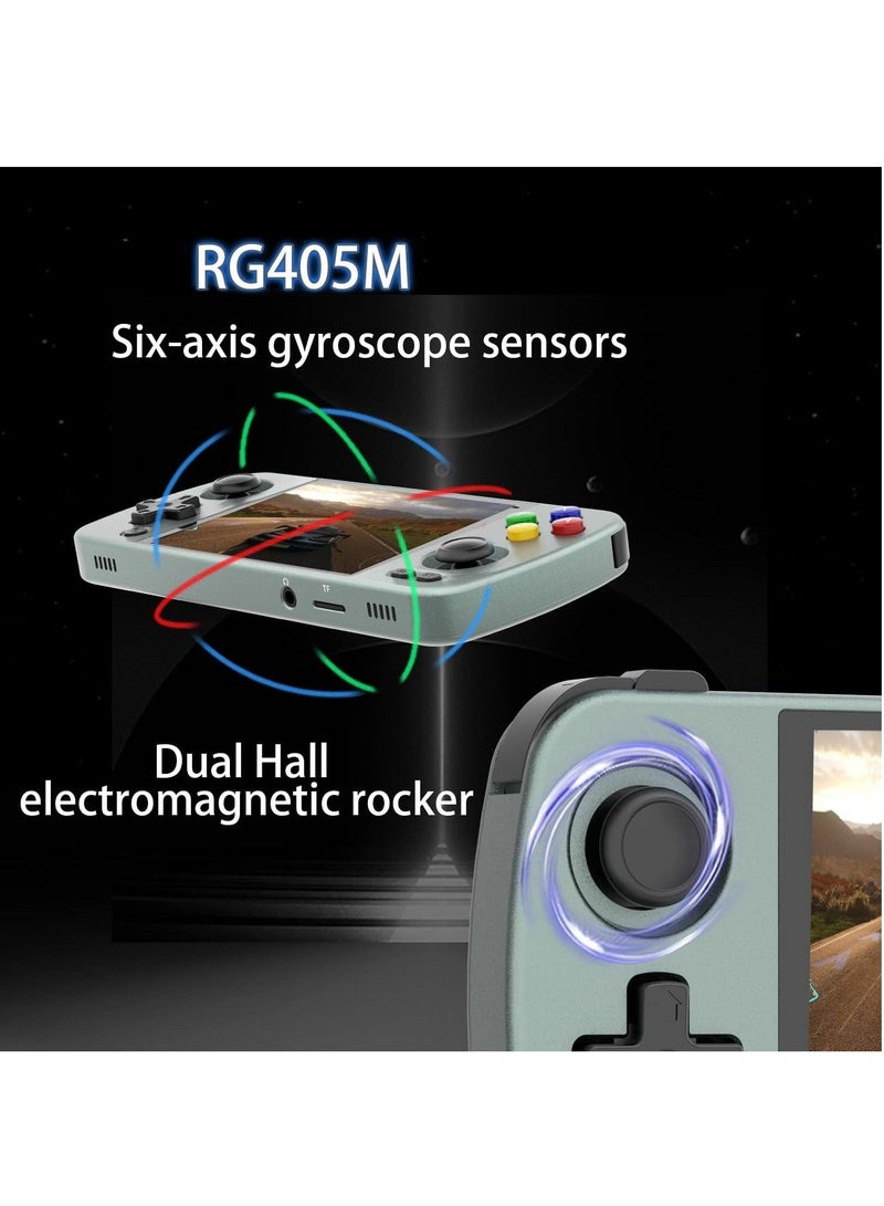 أنبيرنيك لعبة RG405M Retro المحمولة باليد، هيكل من سبائك الألومنيوم، نظام Android 12، تأتي مع بطاقة TF 128 جيجا 3172 لعبة محملة مسبقًا، شاشة لمس IPS مقاس 4 بوصة (128 جيجابايت + 128 جيجابايت، رمادي) - Image 3