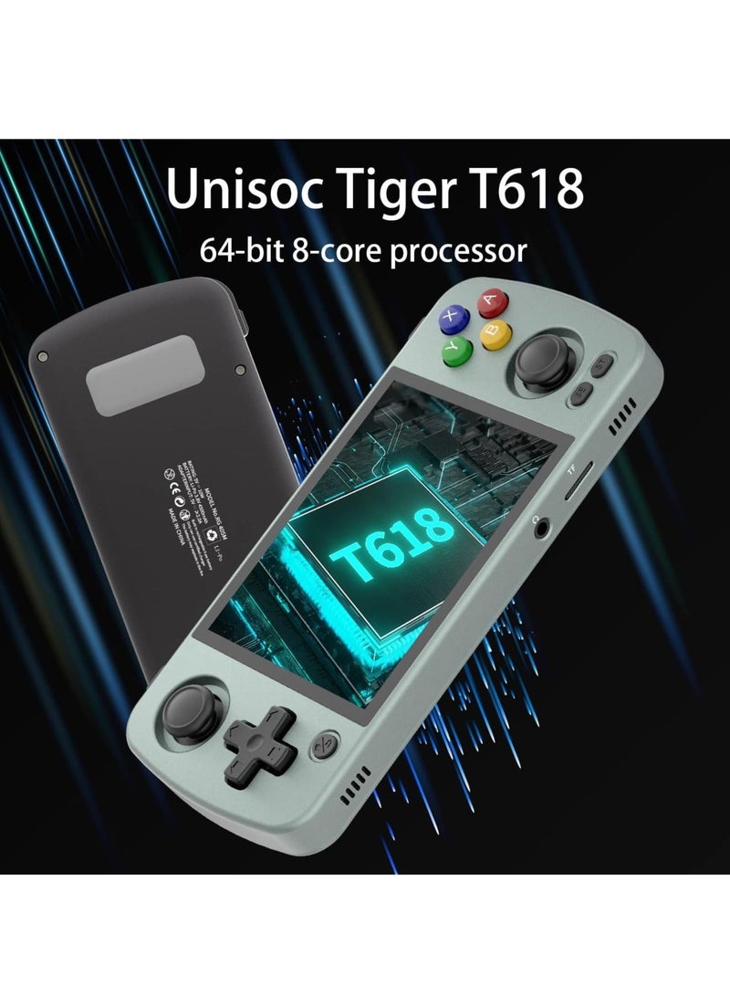 أنبيرنيك لعبة RG405M Retro المحمولة باليد، هيكل من سبائك الألومنيوم، نظام Android 12، تأتي مع بطاقة TF 128 جيجا 3172 لعبة محملة مسبقًا، شاشة لمس IPS مقاس 4 بوصة (128 جيجابايت + 128 جيجابايت، رمادي) - Image 2