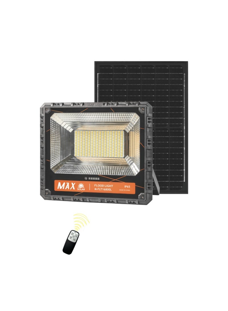 Max Solar 800W High-Intensity LED Flood Light - IP65 Waterproof Outdoor Security Lamp with 18Ah LiFePO4 Battery & Dusk-to-Dawn Remote Control - Image 2