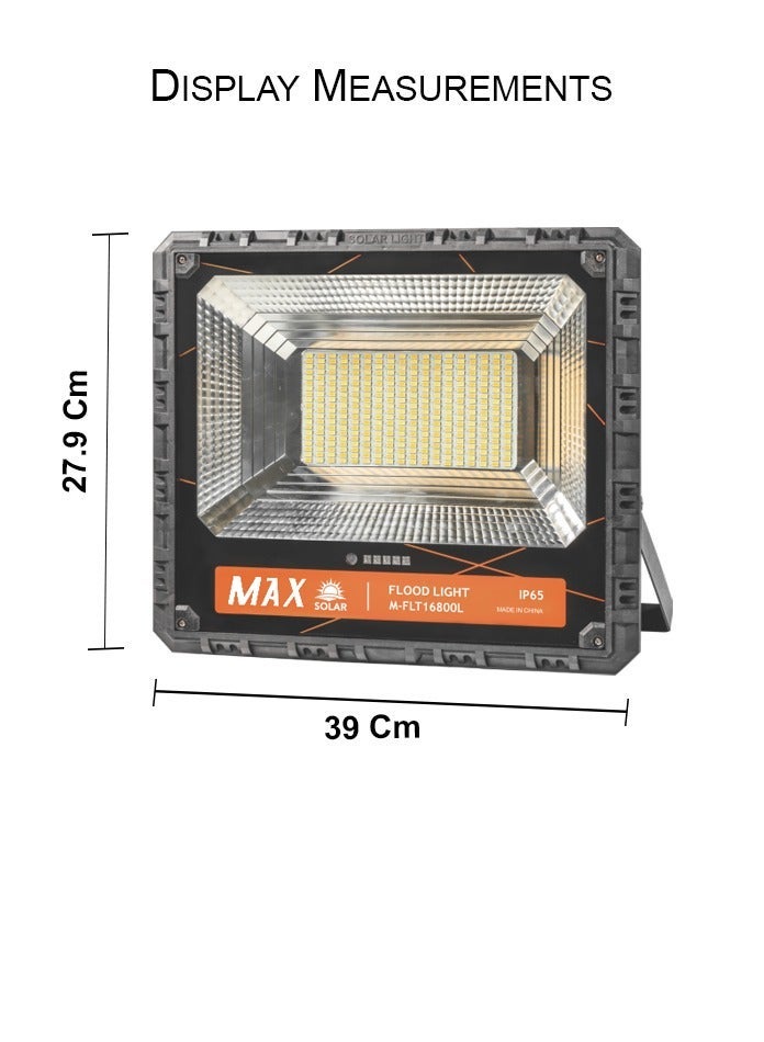 Max Solar 800W High-Intensity LED Flood Light - IP65 Waterproof Outdoor Security Lamp with 18Ah LiFePO4 Battery & Dusk-to-Dawn Remote Control - Image 3