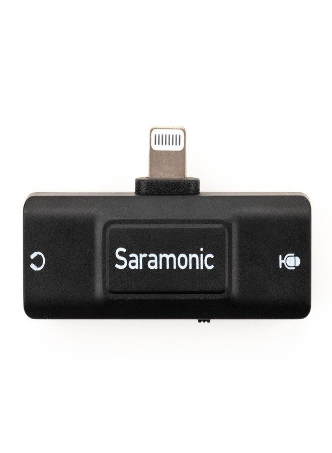 Saramonic SR-EA2D Lightning Audio Interface with 3.5mm TRS or TRRS Mic Input and 3.5mm Headphone Out for Apple iPhones and iPads with Lightning, Black - Image 1