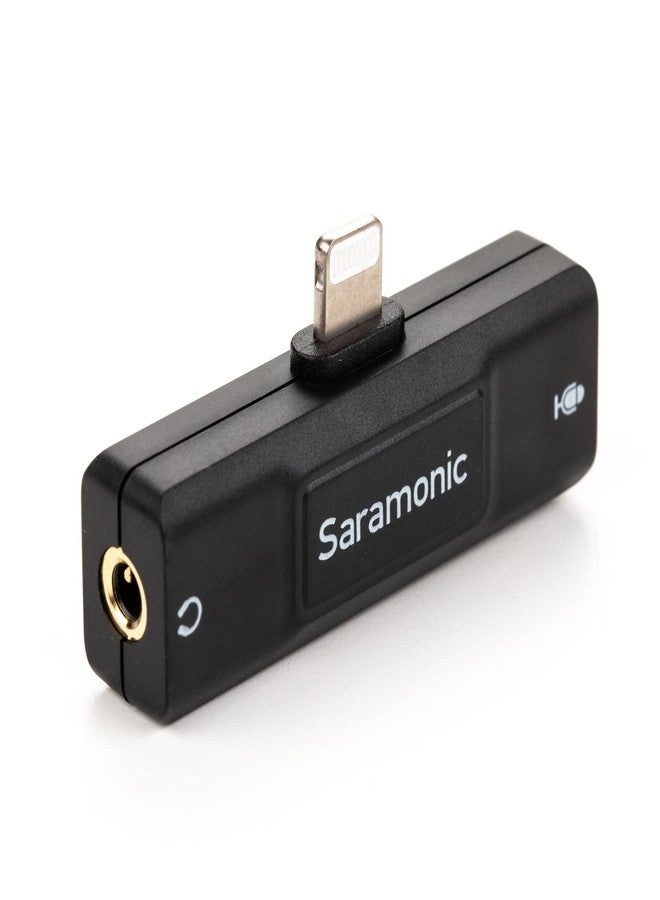 Saramonic SR-EA2D Lightning Audio Interface with 3.5mm TRS or TRRS Mic Input and 3.5mm Headphone Out for Apple iPhones and iPads with Lightning, Black - Image 3