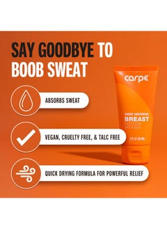 Carpe Carpe Sweat Absorbing Breast - Helps Keep Your Breasts and Skin Folds Dry - Sweat Absorbing Lotion - Helps Control Under Breast Sweat - Great For Chafing and Stain Prevention  - Image 2