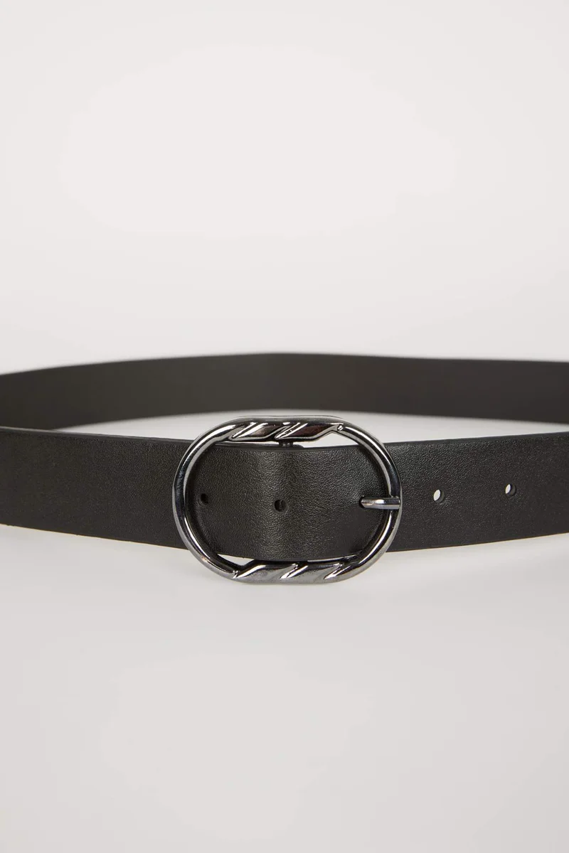 Defacto  Woman Oval Buckle Faux Leather Denim Belt for Women | Best Price UAE