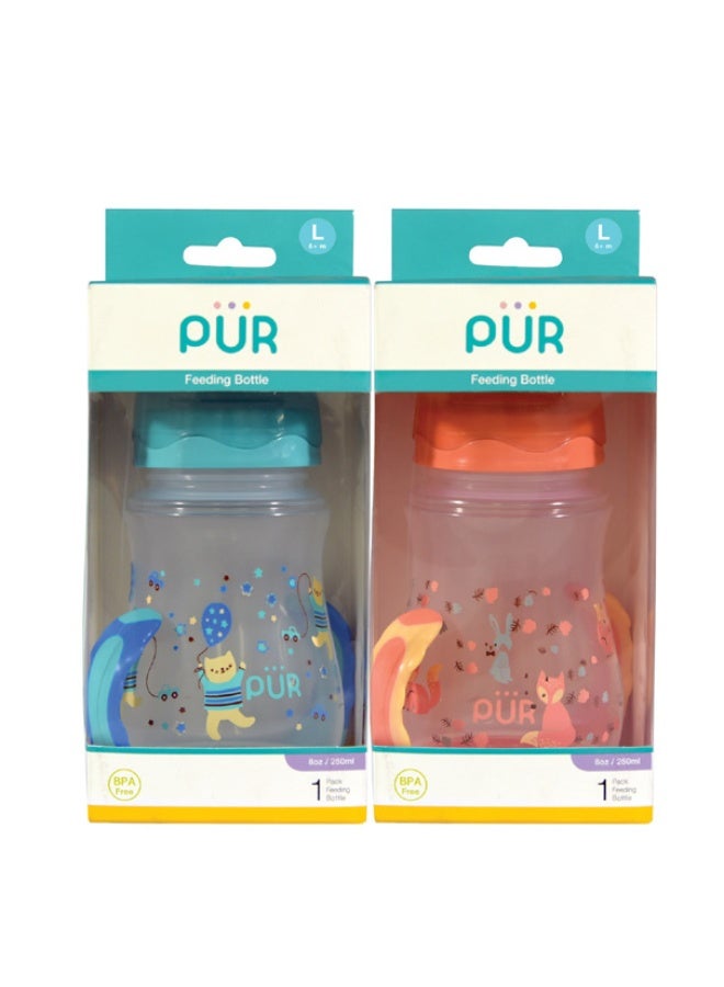 Pur Wide-neck baby bottle with a 250ml capacity - safe, comfortable, and easy-to-clean design - Image 1