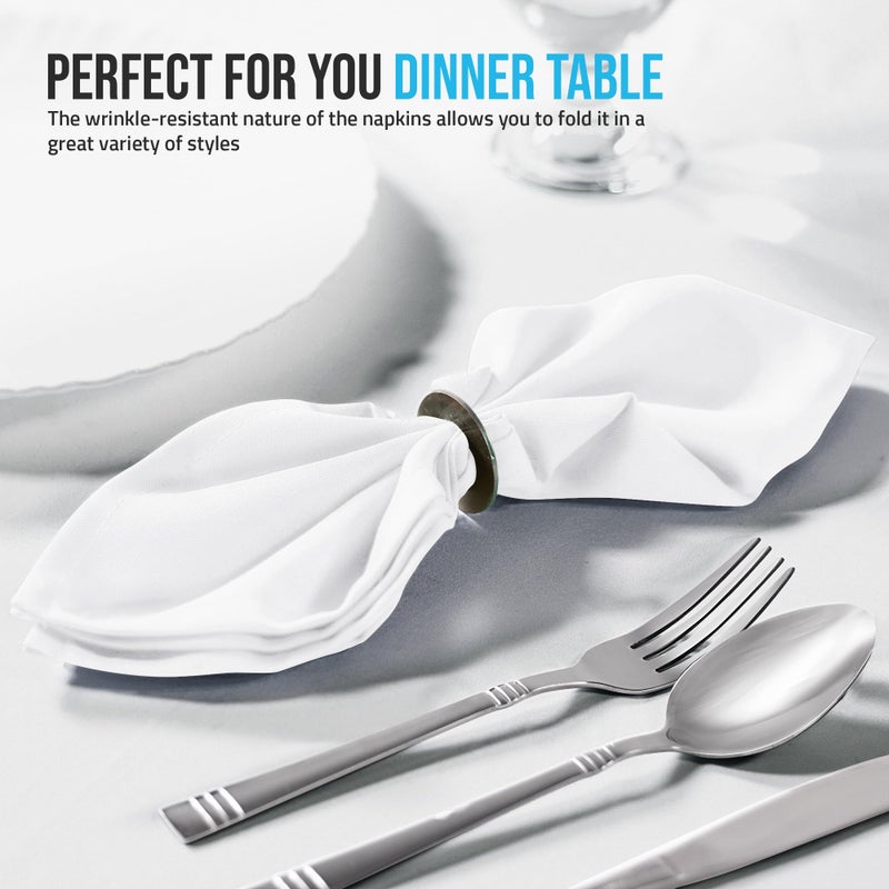 Utopia Home White Cloth Napkins (12 Pack, 20x20 Inches), Ideal Dinner Napkins for Party, Wedding and Lunch/Dinner - Image 4