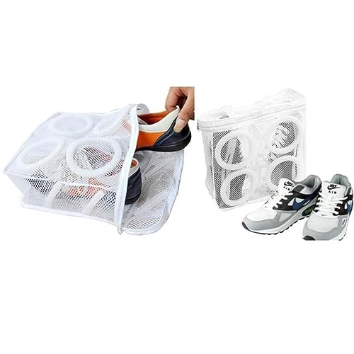 FreshDcart FDCA639 Portable Laundry Washing Bags Shoes Wash Bags With Premium Rust Free Zipper, Storage Bag, Store Dirty Clothes, Shoes, Hosiery, Lingerie, (38CM x 30CM x 12.5CM) (White, Pack of 2) - Image 5