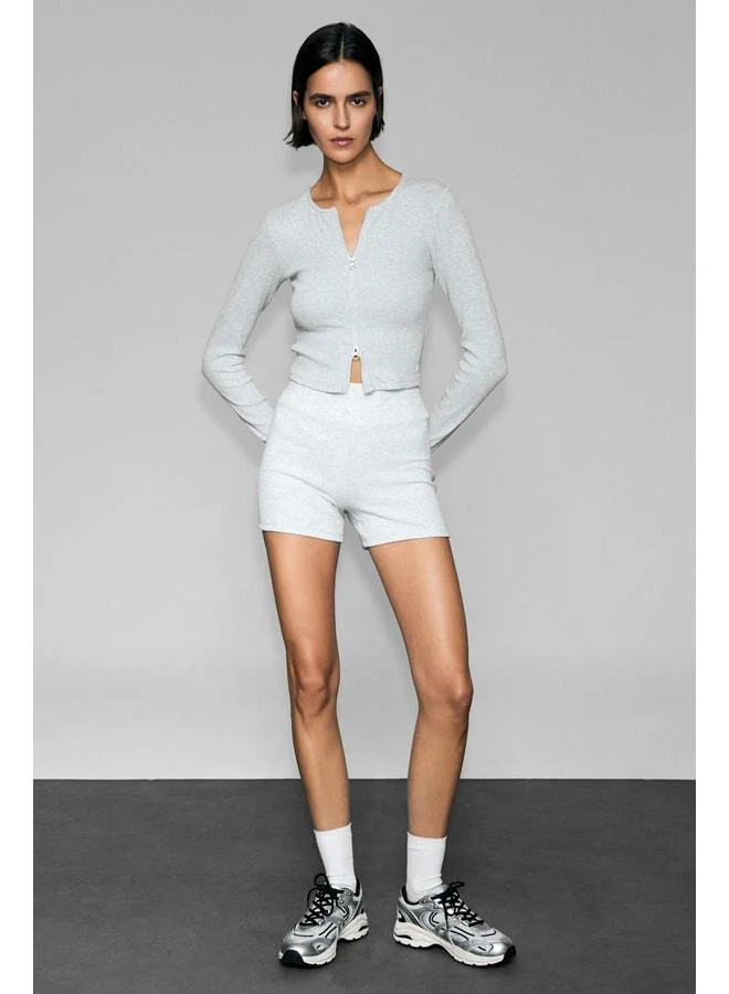 Urban Beat ONIRA Women’s Soft, Stretchy Fabric Heathered Grey Sports Shorts with Print Detail.