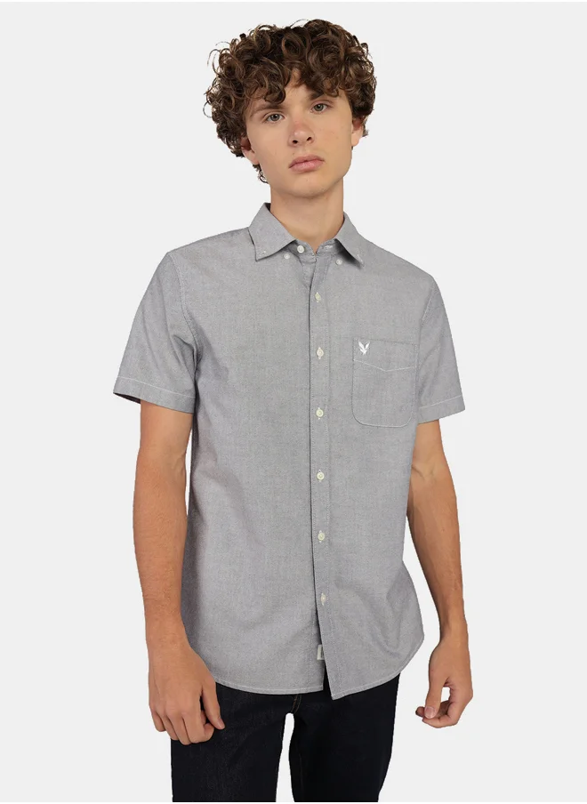 American Eagle AE Short-Sleeve Slim Fit Button-Up Shirt