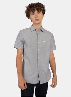 American Eagle AE Short-Sleeve Slim Fit Button-Up Shirt  - Image 1