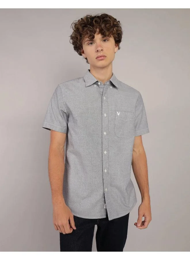 American Eagle AE Short-Sleeve Slim Fit Button-Up Shirt