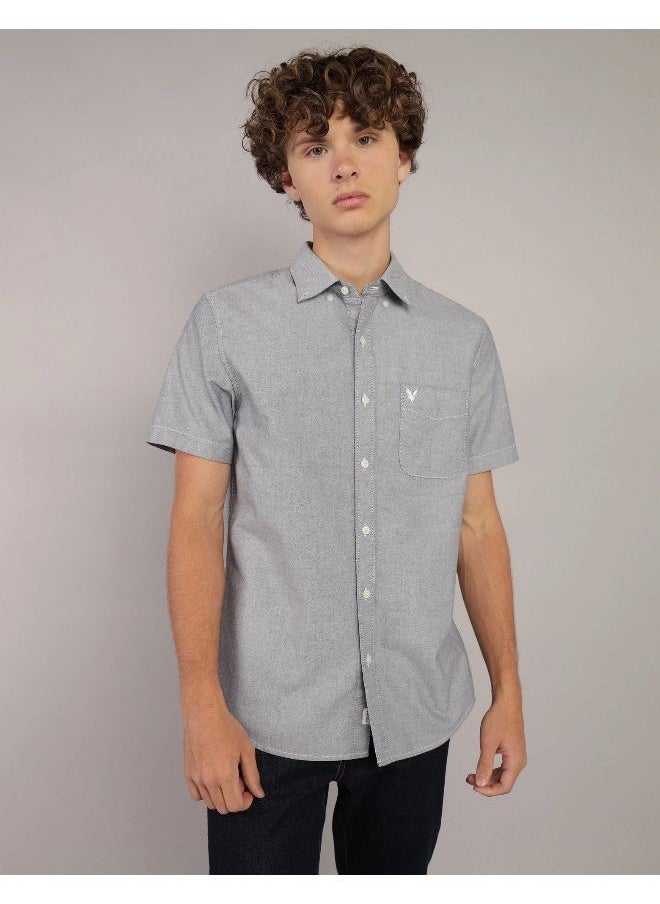American Eagle - AE Short-Sleeve Slim Fit Button-Up Shirt - Image 1