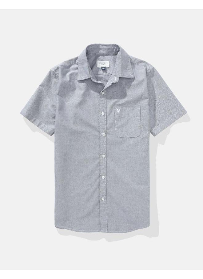 American Eagle - AE Short-Sleeve Slim Fit Button-Up Shirt - Image 1
