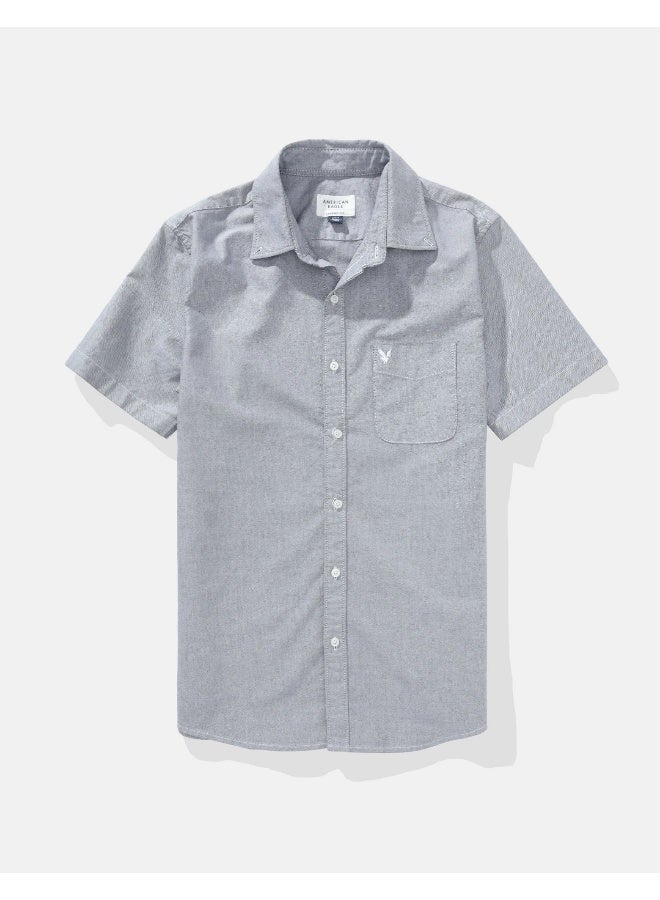 American Eagle AE Short-Sleeve Slim Fit Button-Up Shirt  - Image 4
