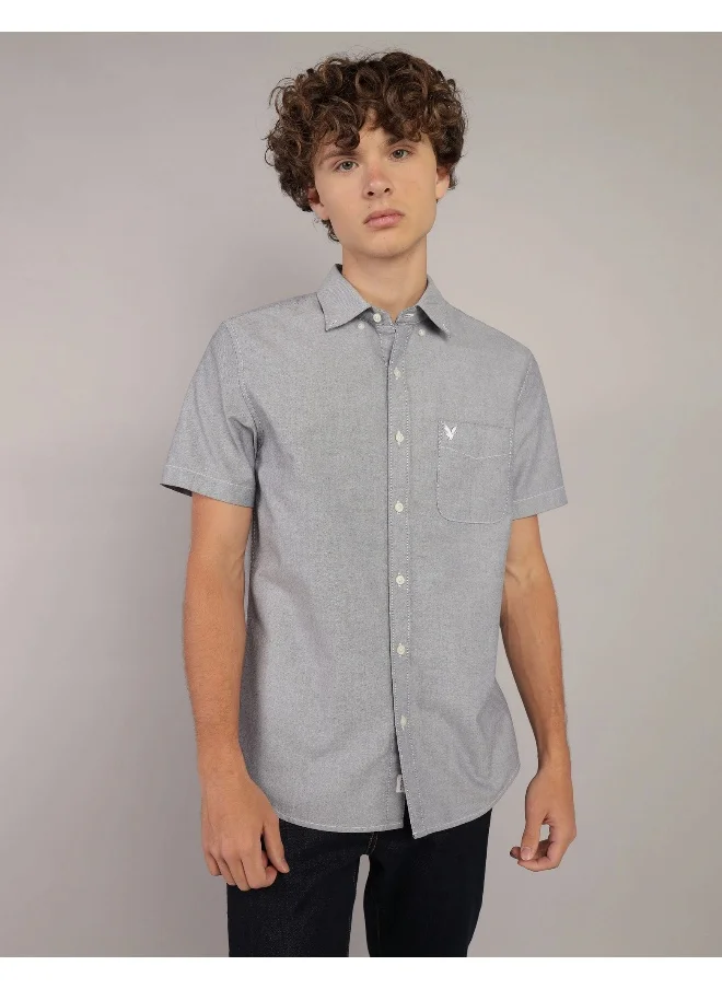 American Eagle AE Short-Sleeve Slim Fit Button-Up Shirt