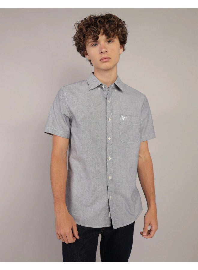American Eagle AE Short-Sleeve Slim Fit Button-Up Shirt  - Image 1