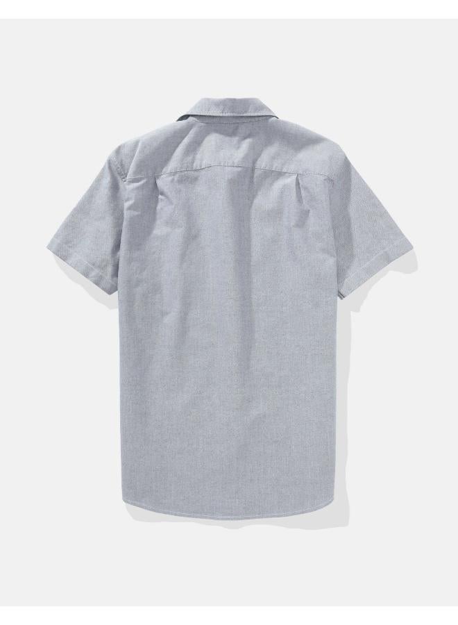 American Eagle AE Short-Sleeve Slim Fit Button-Up Shirt - Image 2
