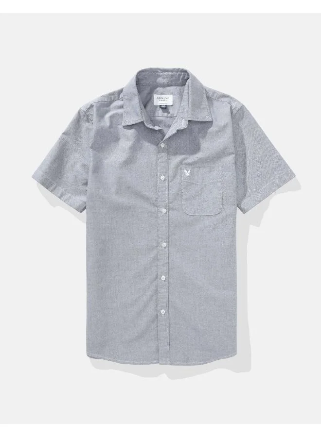 American Eagle AE Short-Sleeve Slim Fit Button-Up Shirt