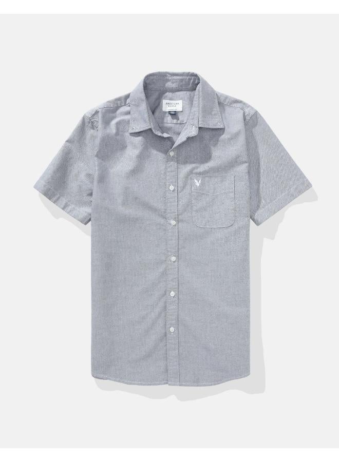 American Eagle AE Short-Sleeve Slim Fit Button-Up Shirt - Image 3