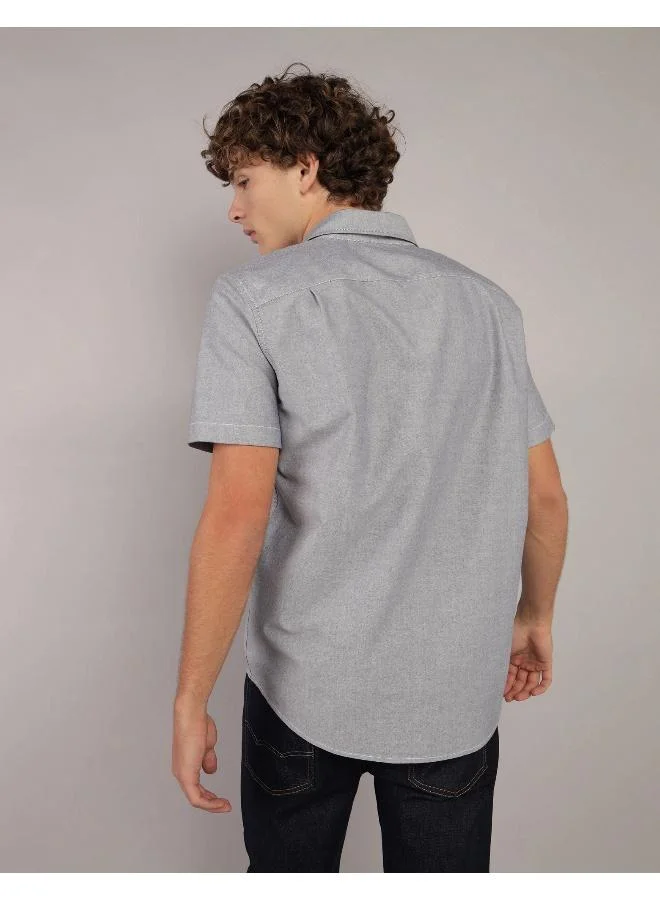American Eagle AE Short-Sleeve Slim Fit Button-Up Shirt