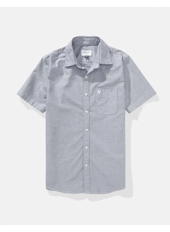 American Eagle AE Short-Sleeve Slim Fit Button-Up Shirt