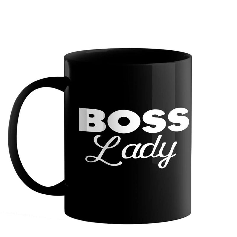 Happu Printed Ceramic Coffee Mug with Quotes Boss Lady Gift for Girlfriend Boys Friends Collegues Relatives Employees Cute Stylish Sister Family Mother Husband 325 ML 768BP - Image 1